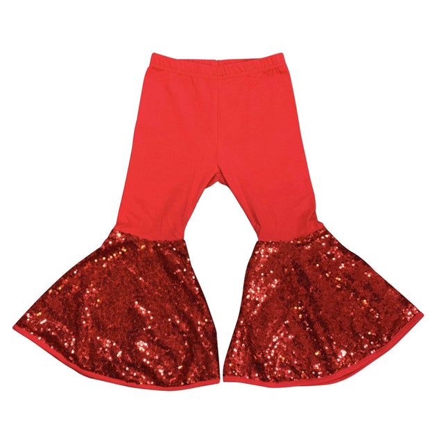 ILTEX Apparel Kids Clothing Bell Bottom Red Sequin Pants