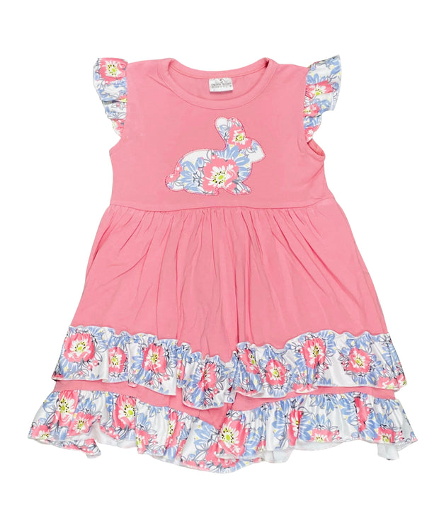 ILTEX Apparel Kids Clothing Easter Bunny Pink Ruffle Dress