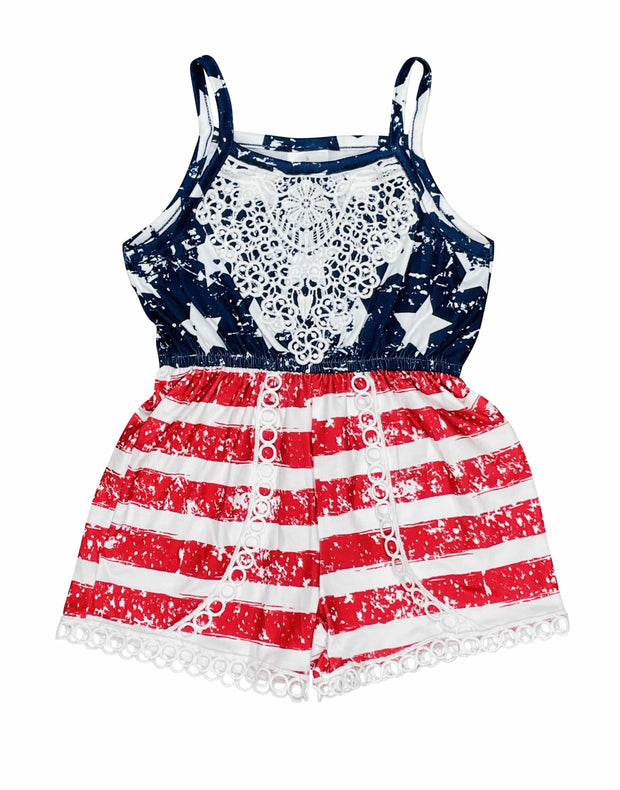 ILTEX Apparel Kids Clothing Fourth of July Lace Romper Kids