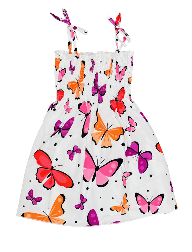 ILTEX Apparel Kids Clothing Girl's Ruched Butterfly Sundress