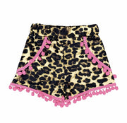 ILTEX Apparel Kids Clothing Hot Pink / 1-2 years Cheetah Pom Pom Shorts Kids