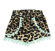 ILTEX Apparel Kids Clothing Mint / 1-2 years Cheetah Pom Pom Shorts Kids