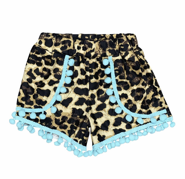 ILTEX Apparel Kids Clothing Tiffany / 1-2 years Cheetah Pom Pom Shorts Kids