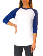 ILTEX Apparel Raglan Adult Plain Raglan 3/4 T-Shirt - White Body
