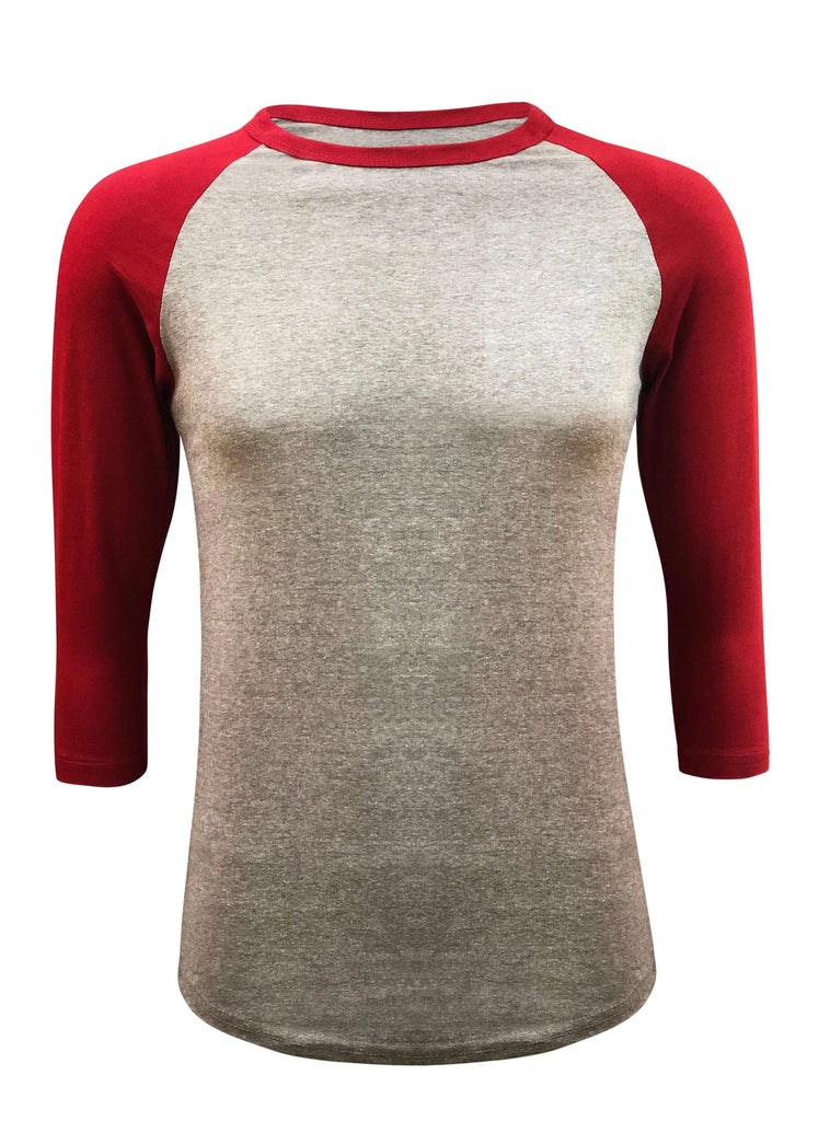 Unisex Adult T-Shirt Blank, Raglan in Dark/Light Heathered Gray