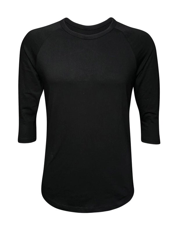 Ret Udsøgt Angreb Adult Plain Raglan 3/4 T-Shirt - Black Body – ILTEX Apparel