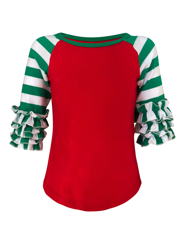 Striped Red Green Christmas Ruffle