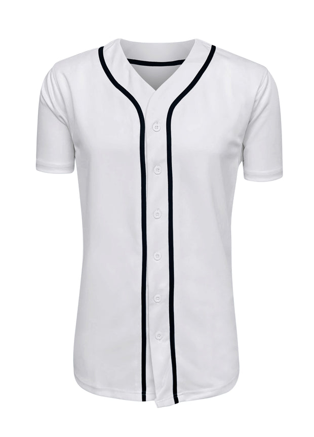 Baseball Button Down Jersey Adult White/Black / Medium | ILTEX Apparel