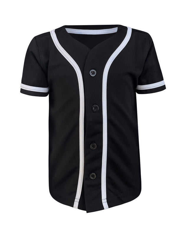 ILTEX Apparel Shirts & Tops Black / 2T Baseball Button Down Jersey Kids