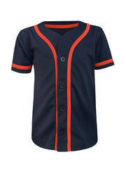 ILTEX Apparel Shirts & Tops Navy/Orange / 2T Baseball Button Down Jersey Kids