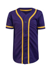 ILTEX Apparel Shirts & Tops Purple/Gold / 2T Baseball Button Down Jersey Kids