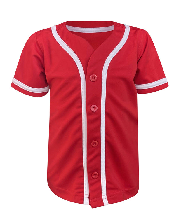 ILTEX Apparel Shirts & Tops Red / 2T Baseball Button Down Jersey Kids