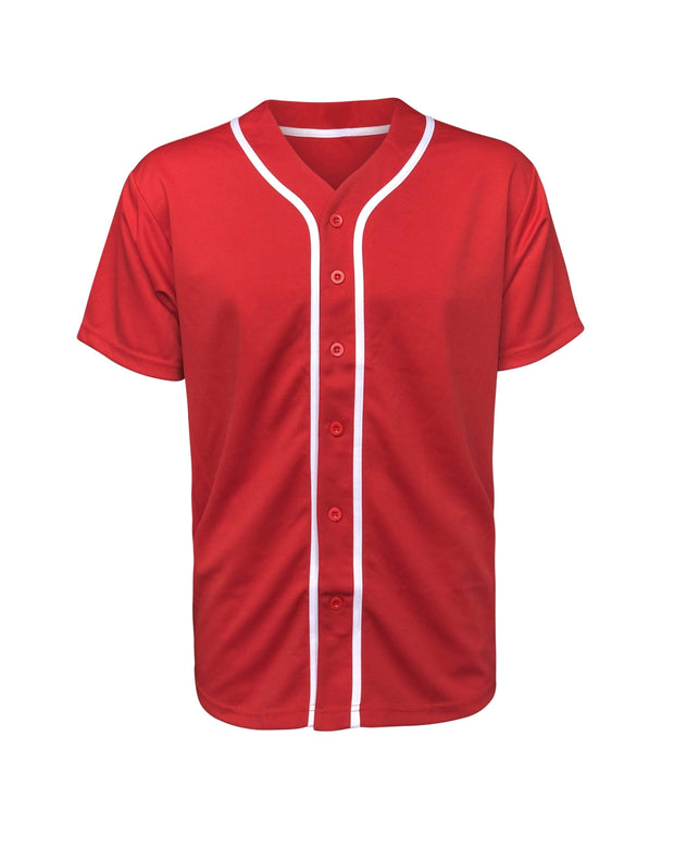 ILTEX Apparel Shirts & Tops Red / Small Baseball Button Down Jersey Adult