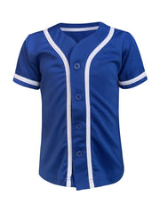 ILTEX Apparel Shirts & Tops Royal Blue / 2T Baseball Button Down Jersey Kids