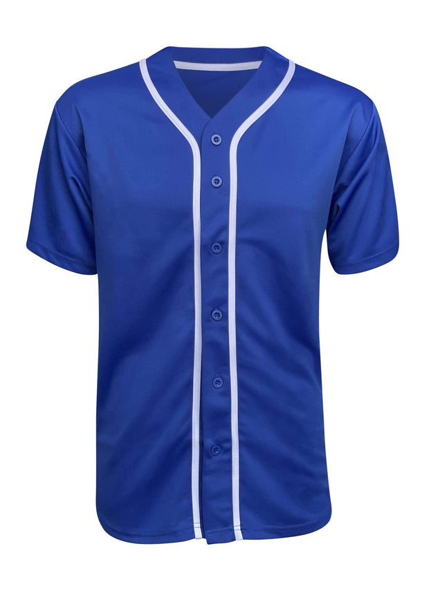 Baseball Button Down Jersey Adult Royal Blue / Small | ILTEX Apparel