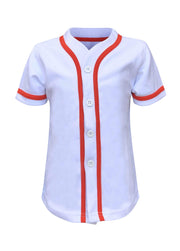 ILTEX Apparel Shirts & Tops White/Orange / 2T Baseball Button Down Jersey Kids
