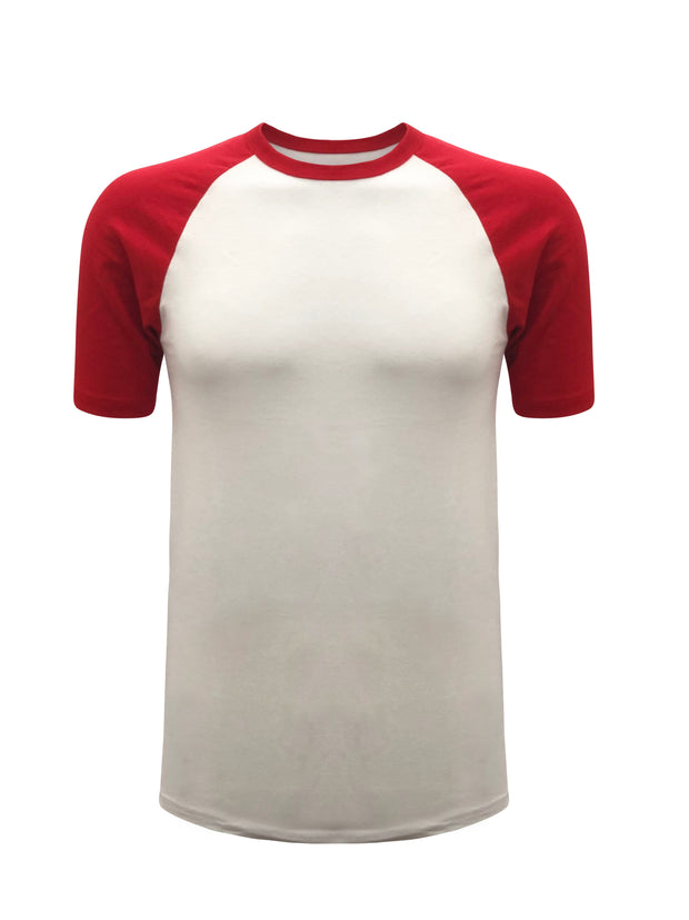 ILTEX Apparel Small / White/Red Short Sleeve Raglan T-Shirt Adult