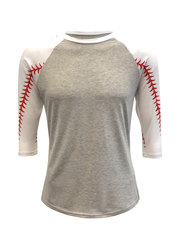 ILTEX Apparel Sports Raglan Gray/White / Small Baseball Sleeve Raglan