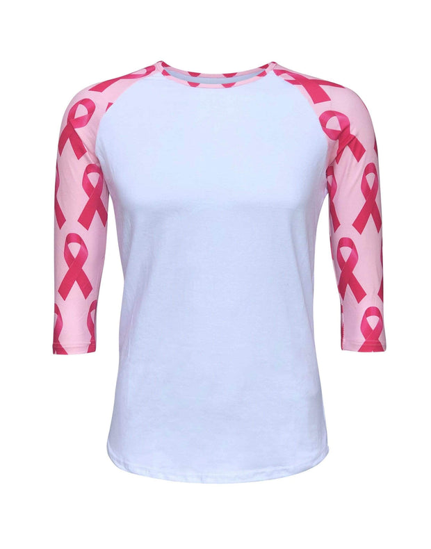 Breast Cancer Ribbons White Top