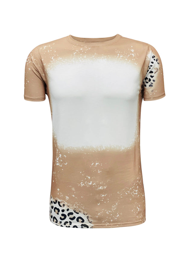 ILTEX Apparel Women's Clothing Cheetah Cream Blank Faux Bleached Top