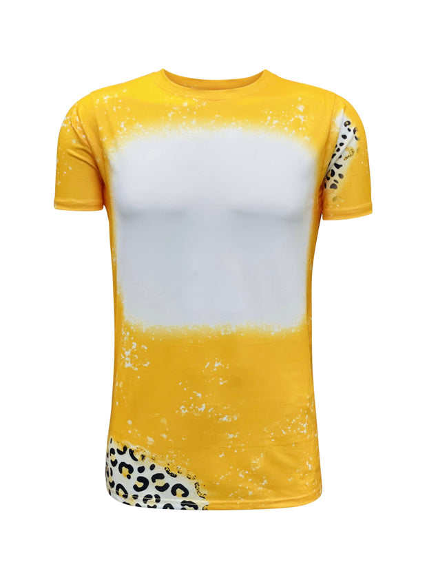 ILTEX Apparel Women's Clothing Cheetah Gold Blank Faux Bleached Top