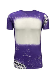 ILTEX Apparel Women's Clothing Cheetah Purple Blank Faux Bleached Top