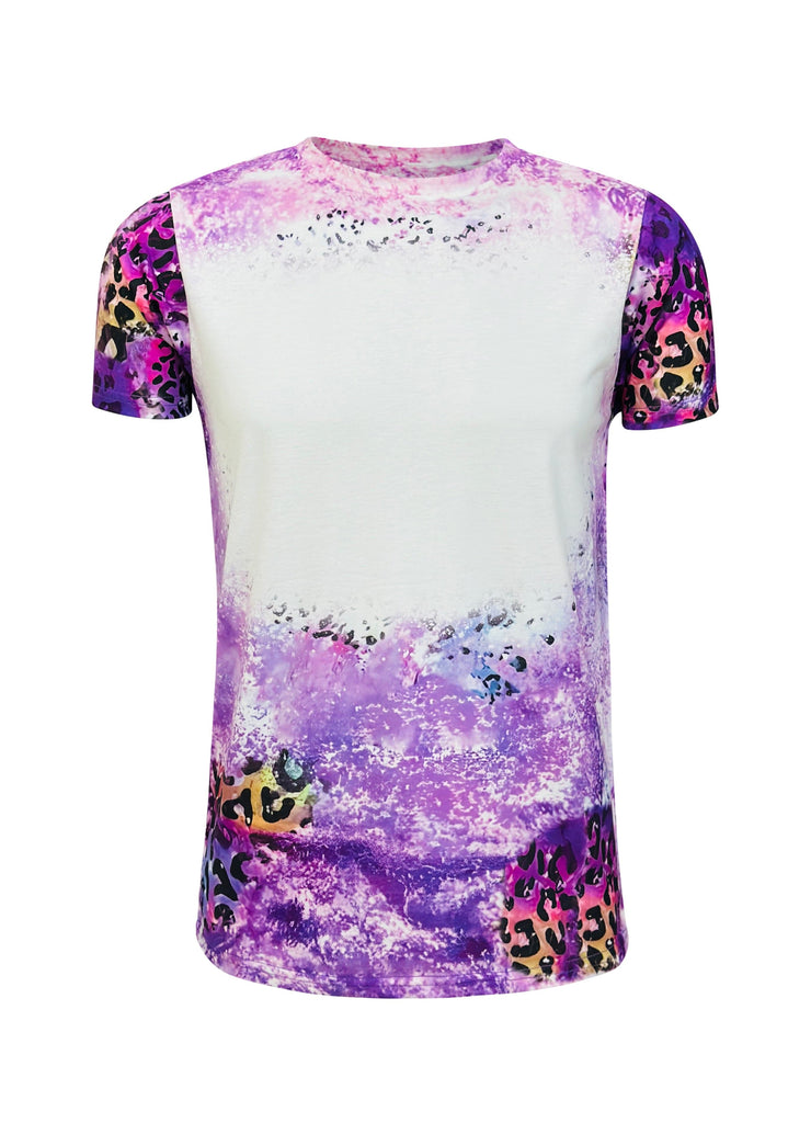 Cheetah Purple Shaded Splatter Blank Faux Bleached Top