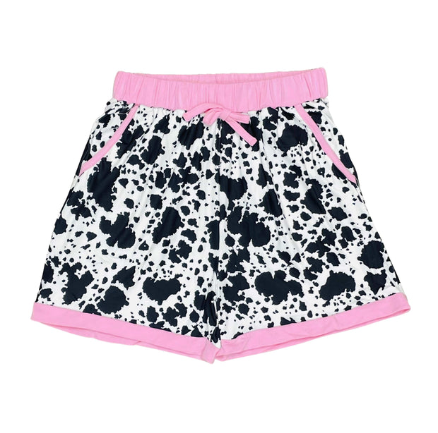 ILTEX Apparel Women's Clothing Cow Black Pink Women's Shorts