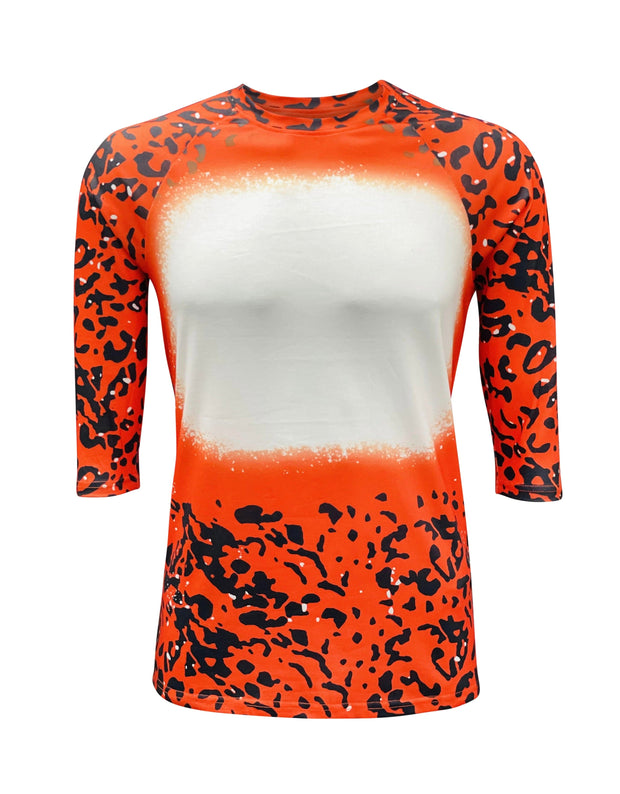 ILTEX Apparel Women's Clothing Halloween Orange Raglan Blank Faux Bleached Top