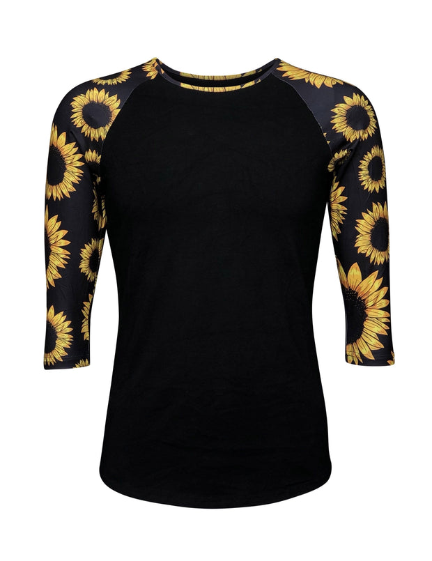ILTEX Apparel Women's Clothing Sunflower Black Raglan Top